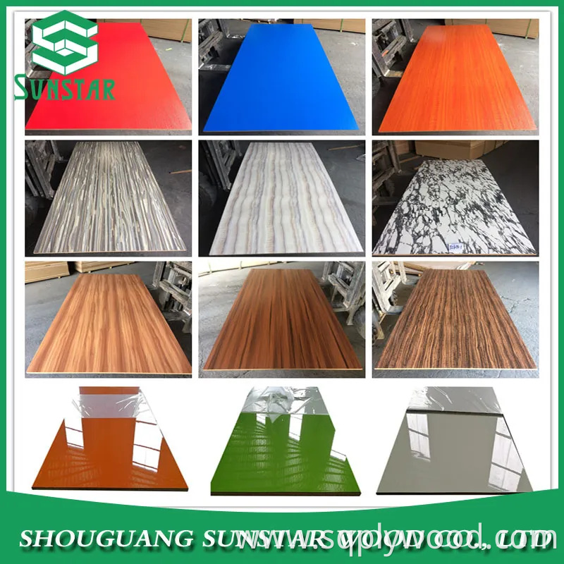 New Design Glossy Matt Embossed Finish Melamine Faced/ Plain/Wood Veneer/ Color Timbehigh Gloss UV Boards Panels MDF for Kitchen Cabinet Door Wardrobe Furniture